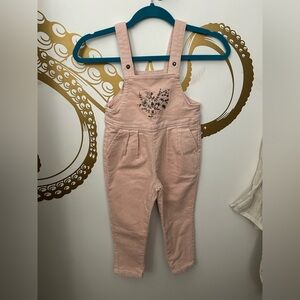 Jamie Kay Pink Corduroy Overalls with Embroidery